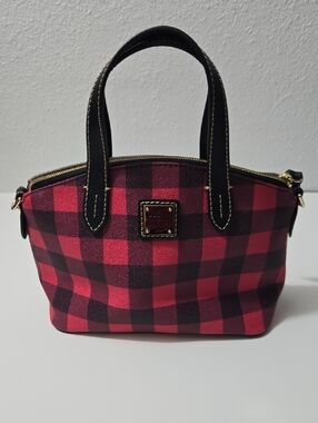 Dooney & Bourke Pink and Black Plaid Satchel